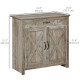 Farmhouse Sideboard Buffet Cabinet, Storage Cabinet with Barn Doors, Ash Grey