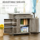 Farmhouse Sideboard Buffet Cabinet, Storage Cabinet with Barn Doors, Ash Grey