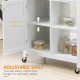 Rolling Kitchen Cart with Wood Top and Drawer, Kitchen Island on Wheels for Dining Room, White