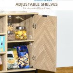 Sideboard Buffet Storage Cabinet Cupboard with 2 Doors and Adjustable Shelves for Dining Room, Kitchen, Living Room, Oak Tone