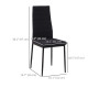 Modern Dining Chairs High Back Upholstered Linen Fabric with Metal Legs for Kitchen Black