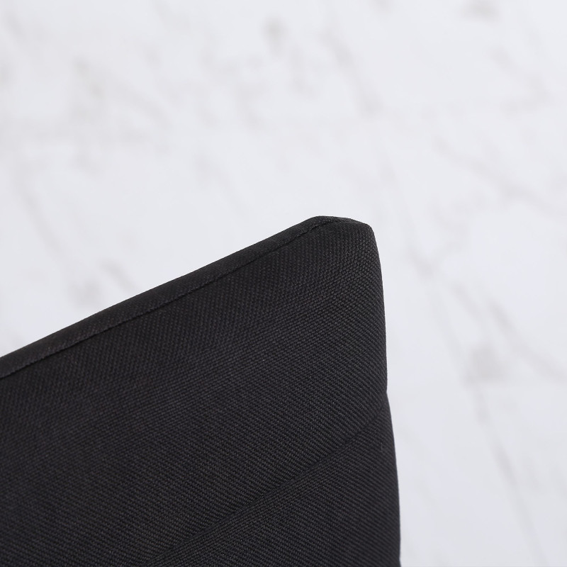 Modern Dining Chairs High Back Upholstered Linen Fabric with Metal Legs for Kitchen Black