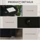 Computer Desk with Storage, Home Office Laptop Table with Shelves and Drawers, Modern Workstation Desk with Keyboard Tray for Study, Living Room, Black