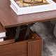 Lift Top Coffee Table with Hidden Storage Compartment and Open Shelf, Center Table for Living Room, Brown