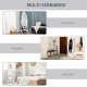 Floor Standing Mirror Full Length Mirror with Adjustable Angle Oval Frame for Dressing Room Bedroom Living Room White
