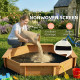 Kids Sandbox with Cover and Seat, Outdoor Children Sand Playset for Backyard, Boys and Girls, Red, 55