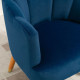 Modern Accent Chairs with Cushioned Seat, Upholstered Velvet Armchair for Bedroom, Living Room Chair with Arms and Wood Legs, Blue