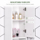 Tall Bathroom Vanities, Narrow Bathroom Cabinets with 2 Doors, Open Compartment and Adjustable Shelves, White