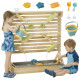 18 Pcs Kids Running Water and Sand Playset Outdoor with Sinks, Wooden Sensory Toys with Colorful Accessories, Gift for Boys and Girls, Aged 3-7 Years Old