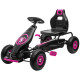 Pedal Go Kart with Adjustable Seat and Rubber Shock-Absorbing Wheels, Pink