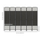 6 Panel Folding Room Divider, Portable Privacy Screen, Wave Fiber Room Partition for Home Office, Black