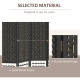 6 Panel Folding Room Divider, Portable Privacy Screen, Wave Fiber Room Partition for Home Office, Black