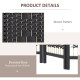 6 Panel Folding Room Divider, Portable Privacy Screen, Wave Fiber Room Partition for Home Office, Black
