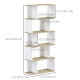 5-Tier Bookshelf, Geometric S Shaped Bookcase, Tall Narrow Display Shelf for for Living Room, Study Room, White