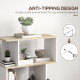 5-Tier Bookshelf, Geometric S Shaped Bookcase, Tall Narrow Display Shelf for for Living Room, Study Room, White