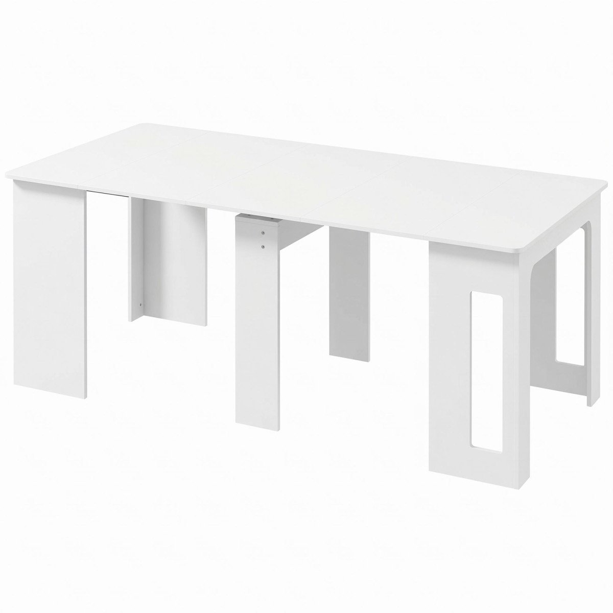 Extendable Dining Table, Expandable Kitchen Table for Small Spaces, Seats up to 6 People, White