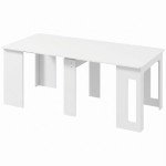 Extendable Dining Table, Expandable Kitchen Table for Small Spaces, Seats up to 6 People, White