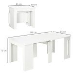 Extendable Dining Table, Expandable Kitchen Table for Small Spaces, Seats up to 6 People, White
