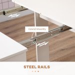 Extendable Dining Table, Expandable Kitchen Table for Small Spaces, Seats up to 6 People, White