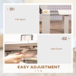 Extendable Dining Table, Expandable Kitchen Table for Small Spaces, Seats up to 6 People, White