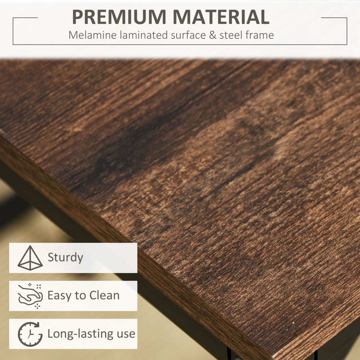 5 Pieces Industrial Rectangular Bar Table Set, Dining Table Set Breakfast Table with 4 Stools for Dining Room, Kitchen, Dinette, Rustic Brown