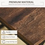 5 Pieces Industrial Rectangular Bar Table Set, Dining Table Set Breakfast Table with 4 Stools for Dining Room, Kitchen, Dinette, Rustic Brown