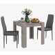 Dining Table Set for 2, Square Kitchen Table and Chairs, Dining Room Table and PU Leather Upholstered Chairs, Grey