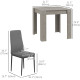 Dining Table Set for 2, Square Kitchen Table and Chairs, Dining Room Table and PU Leather Upholstered Chairs, Grey