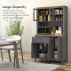 5-Door Kitchen Pantry Cabinet, Freestanding Storage Cabinet Cupboard with Adjustable Shelves, 71