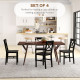 Wooden Dining Chairs Set of 4, Kitchen Chairs with Cross Back, Solid Structure for Living Room and Dining Room, Black