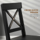 Wooden Dining Chairs Set of 4, Kitchen Chairs with Cross Back, Solid Structure for Living Room and Dining Room, Black