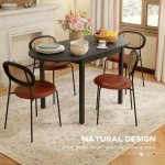 Solid Wood Kitchen Table, Drop Leaf Tables for Small Spaces, Folding Dining Table, Black