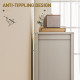 Sideboard Buffet, Kitchen Storage Cabinet with Barn Door and Adjustable Shelves, Storage Pantry, White Wood Grain
