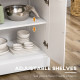 Kitchen Island With Storage Rolling Kitchen Serving Cart with Rubber Wood Top Towel Rack Storage Drawer Cabinet, White