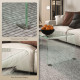 Glass Coffee Table, Clear Coffee Table for Living Room, Modern Rectangle Center Table with Safe Rounded Edges