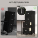 4 Drawer File Cabinet with Lock, Office Filing Cabinet, A4 Letter Size, Hanging File Folders, Black