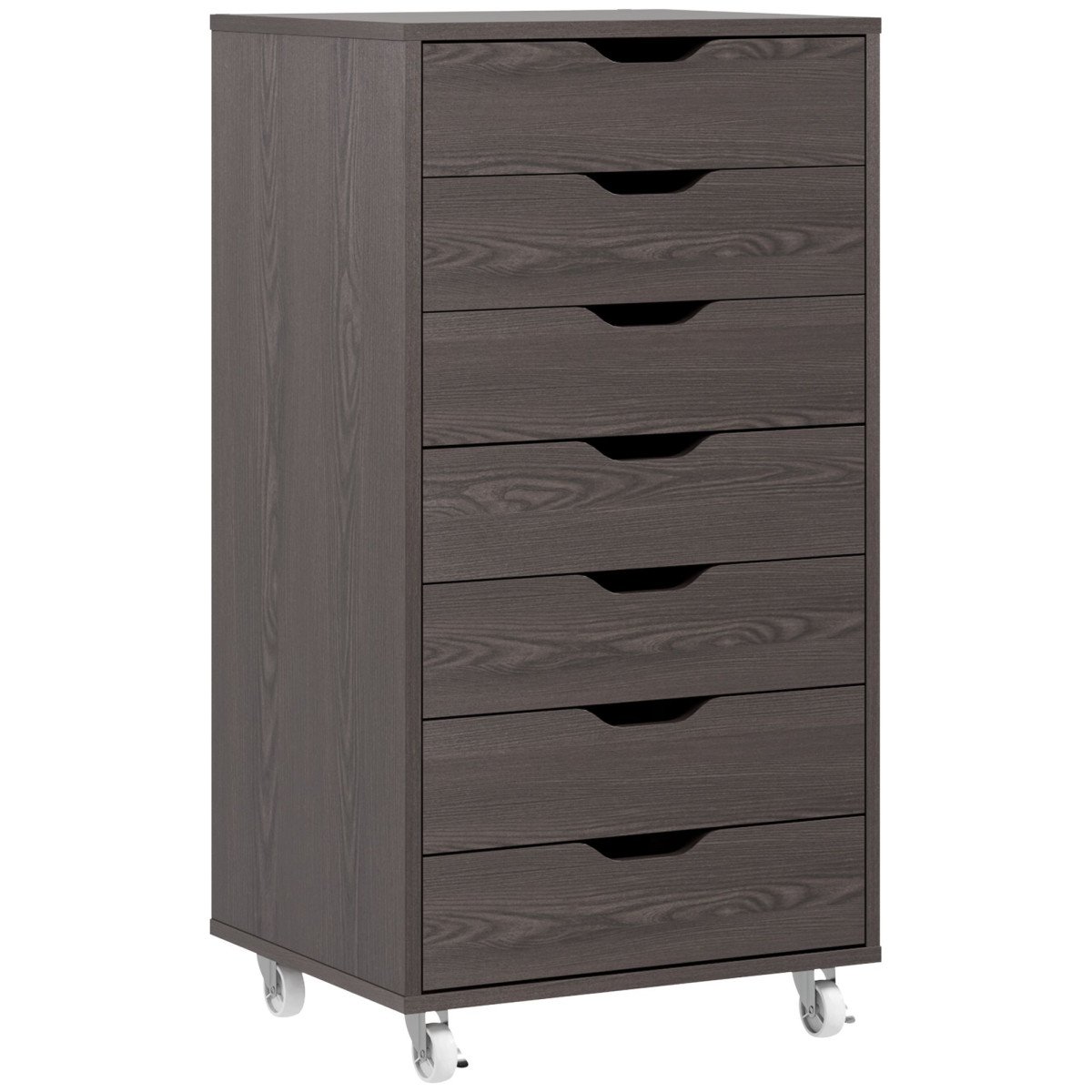 7-drawer Vertical File Cabinet for Home Office, Storage Cabinet with Wheels, 18.7
