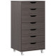 7-drawer Vertical File Cabinet for Home Office, Storage Cabinet with Wheels, 18.7