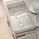 Rolling Kitchen Island with Storage and Stainless Steel Top, Kitchen Trolley with Drawers, Cabinets, Towel Rack, Cream