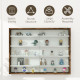 5-Tier Display Cabinet, Shot Glass Display Case, Glass Curio Cabinet with 2 Glass Doors and 4 Adjustable Shelves, Brown