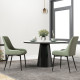 Upholstered Kitchen Chairs, Modern Dining Chairs Set of 2 with Diamond Tufting and Steel Legs for Dining Room, Green