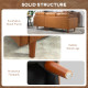 Faux Leather Sectional Sofa Couch L-Shaped Corner Sofa Set with Footstool and 2 Bolster Pillows, Brown