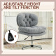 Computer Desk Chair, Armless Office Chair with Wide Padded Seat and Adjustable Height, Grey