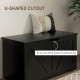 31.5 Inches Storage Chest, Storage Trunk with 2 Safety Hinges for Living Room, Black Wood Grain