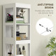 Narrow Bathroom Storage Cabinet, Bathroom Cabinet with 2 Drawers & 3 Open Shelves, Slim Bathroom Floor Cabinet, White