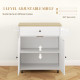 Rolling Kitchen Island with Drop Leaf, Kitchen Storage Cart with Drawer, Spice Rack and Towel Rack, White
