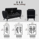 Upholstered Storage Bench with Arms, Modern Ottoman Bench for Bedroom, Entryway, and Living Room, Black