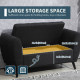 Upholstered Storage Bench with Arms, Modern Ottoman Bench for Bedroom, Entryway, and Living Room, Black