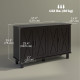 Kitchen Sideboard Cabinet with 4 Barn Doors and 2 Adjustable Shelves, Buffet Table for Living Room, Hallway, Black