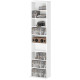 Media Storage Cabinet, 9-Tier Tall Narrow DVD Shelf with 6 Adjustable Shelves, White